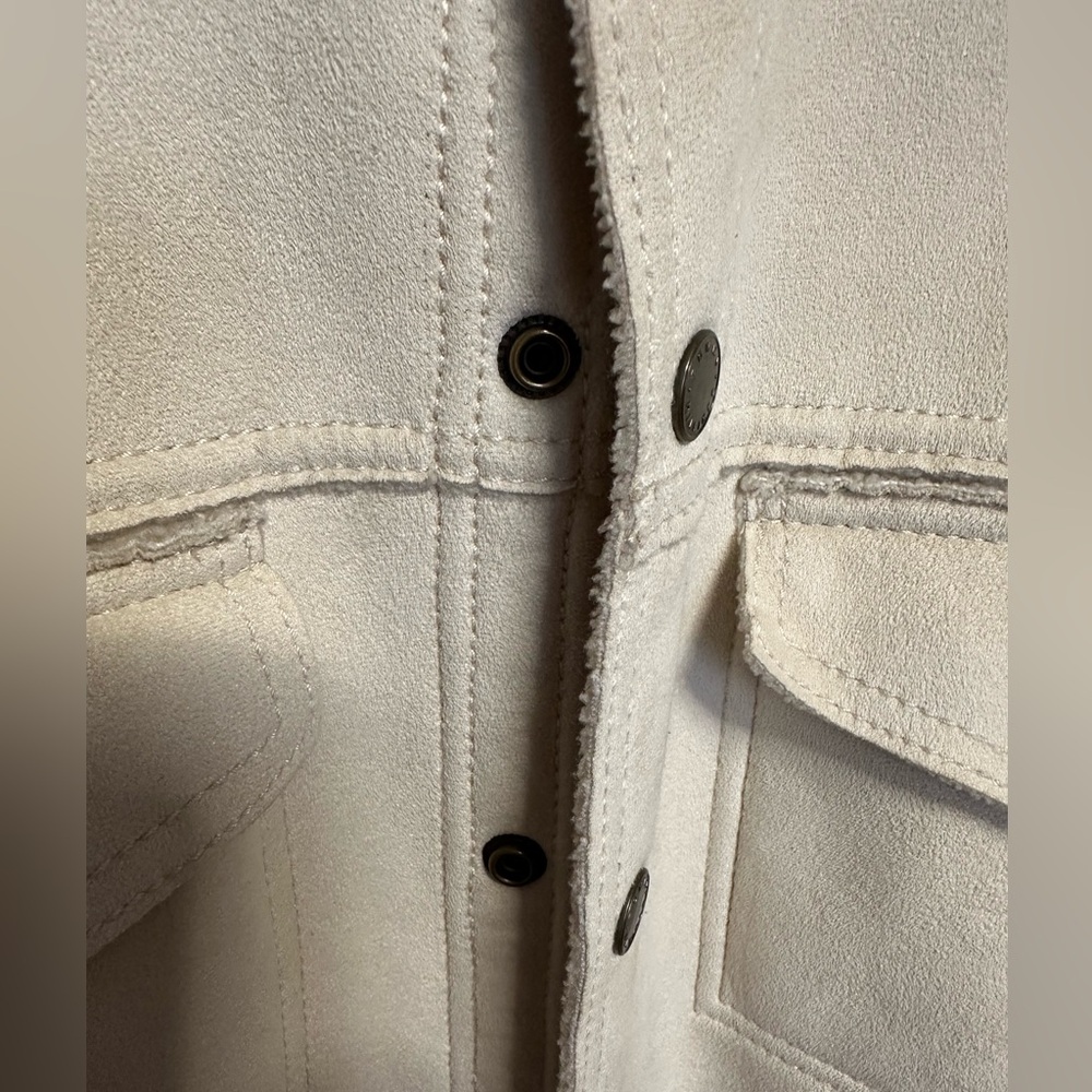 Tommy Hilfiger Shirt Jacket Mens Small Coat Faux Suede Fleece Lined - Picture 4 of 7